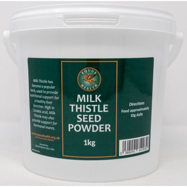 Equus milk thistle seed powder used regularly by the flicka foundation in cornwall
