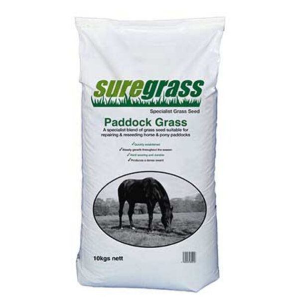 suregrow paddock grass seed mix sold at baileys country store.