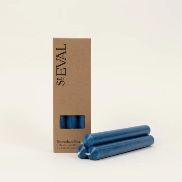 St Eval Bedruthan Blue Dinner Candles - Image 2