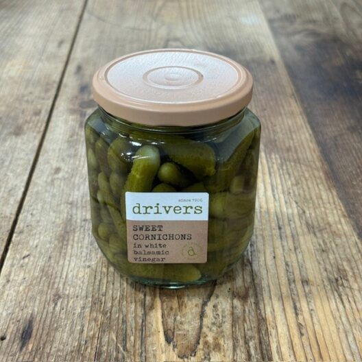 DRIVERS Sweet Cornichons in White Balsamic Vinegar 550g